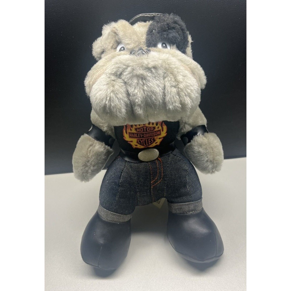Play-By-Play Harley Davidson Plush‎ Bulldog Stuffed Animal Biker Dog 1993